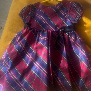 Gymboree Red and Blue Plaid Girls' Formal Dress-3T